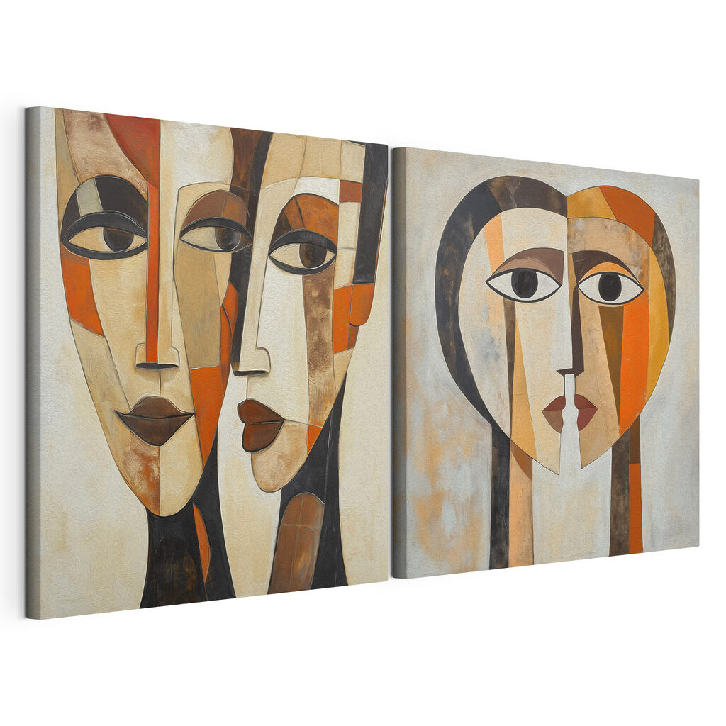 Schilderij van het gezicht van een vrouw — productweergave