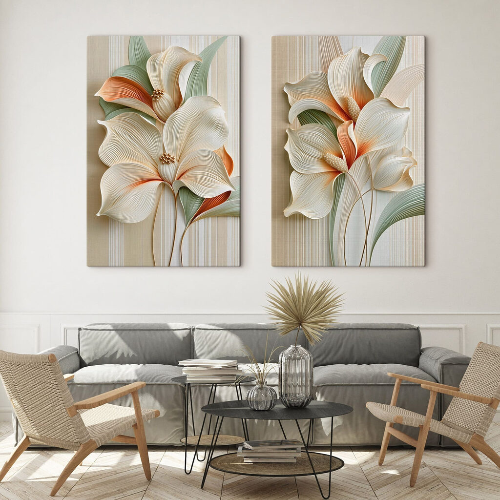 Witte bloemen met nerven — interieur 2