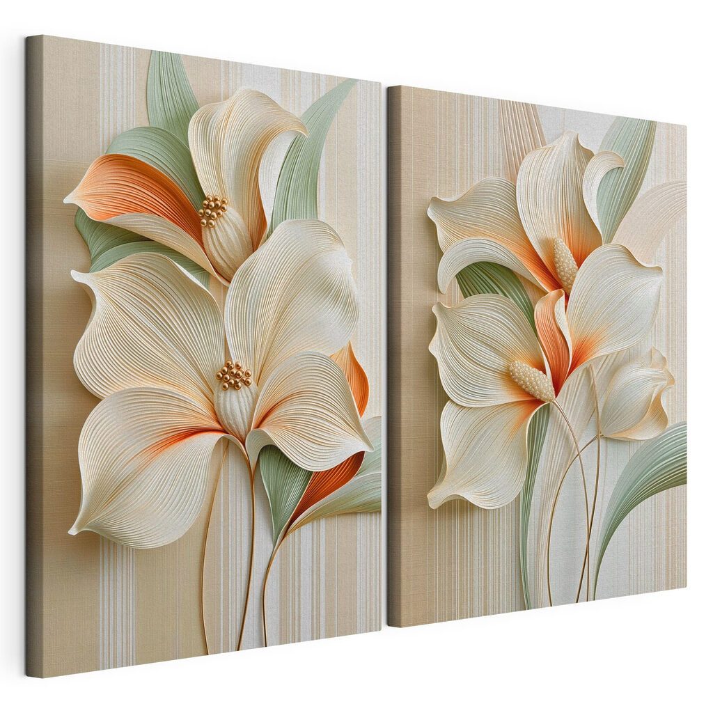Witte bloemen met nerven — productweergave