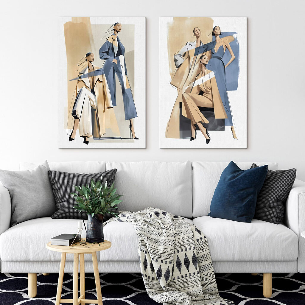 Collage van vrouwen in verschillende outfits — interieur 2