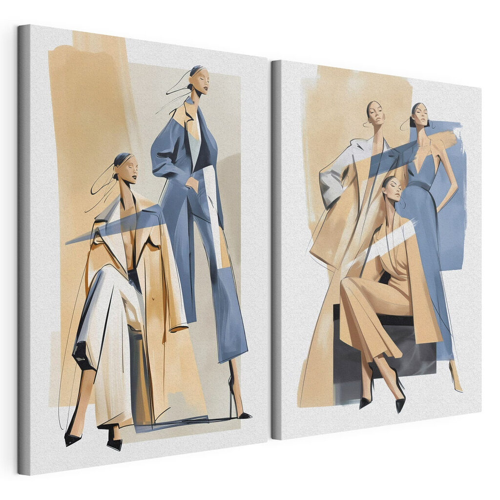 Collage van vrouwen in verschillende outfits — productweergave