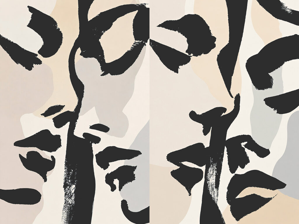 Collage van het gezicht van een vrouw — volledig ontwerp