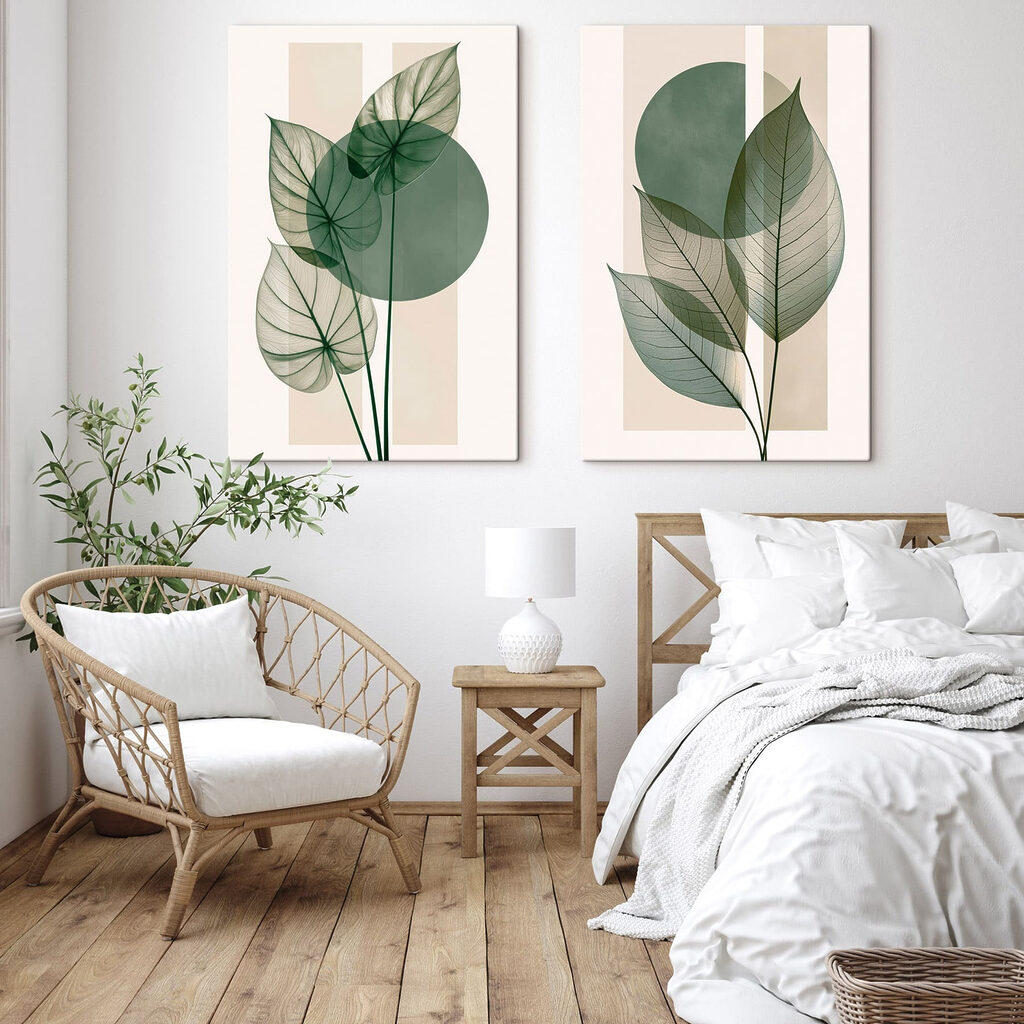 Elegante groene bladeren op een zachte achtergrond — interieur 2