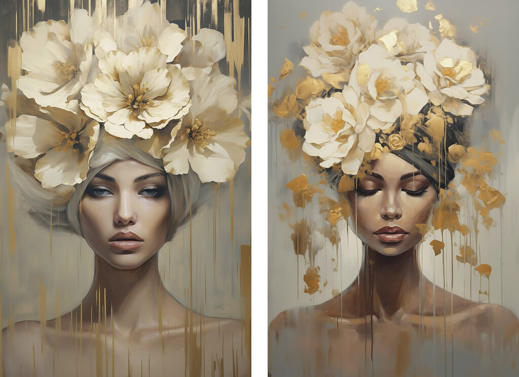 Bloemen als een kroon — volledig ontwerp