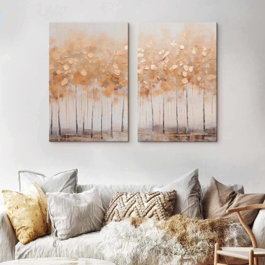 Herfstbomen in zachte tinten — interieur 2
