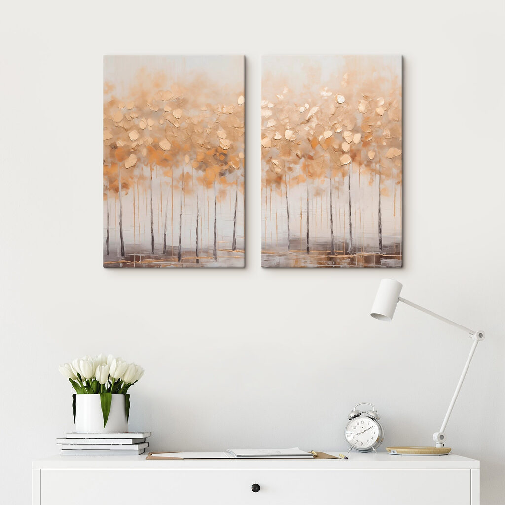 Herfstbomen in zachte tinten — interieur 1