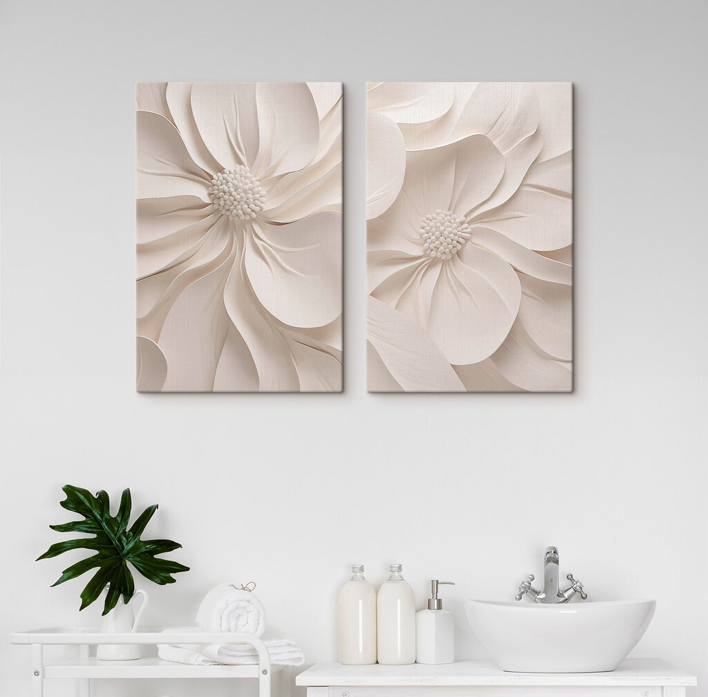 Collage van witte bloemen — interieur 1
