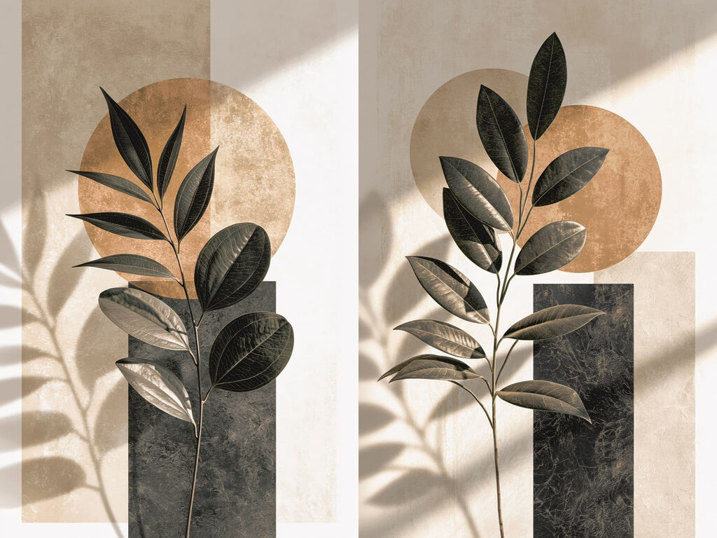 Bloemrijke elegantie gaat hand in hand met geometrische vormen — volledig ontwerp
