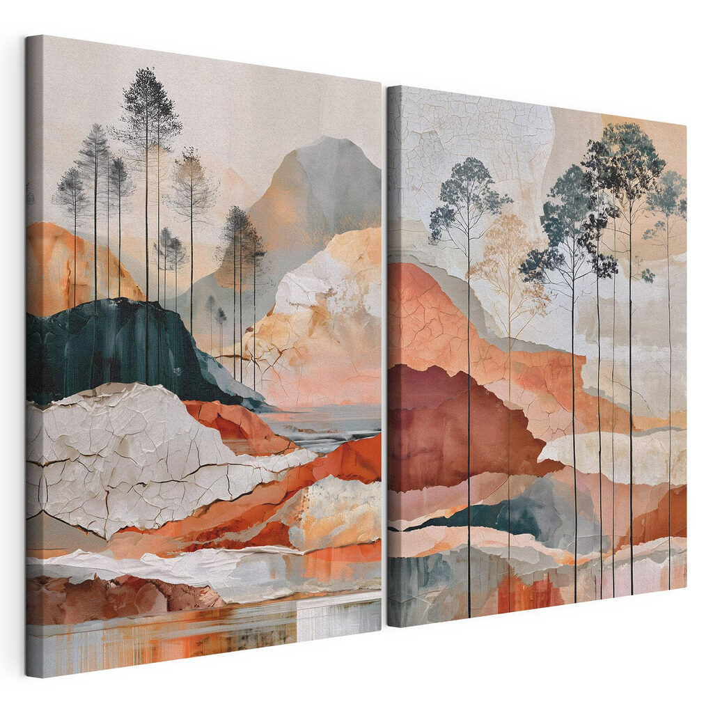 Schilderij van een landschap met bomen en water — productweergave