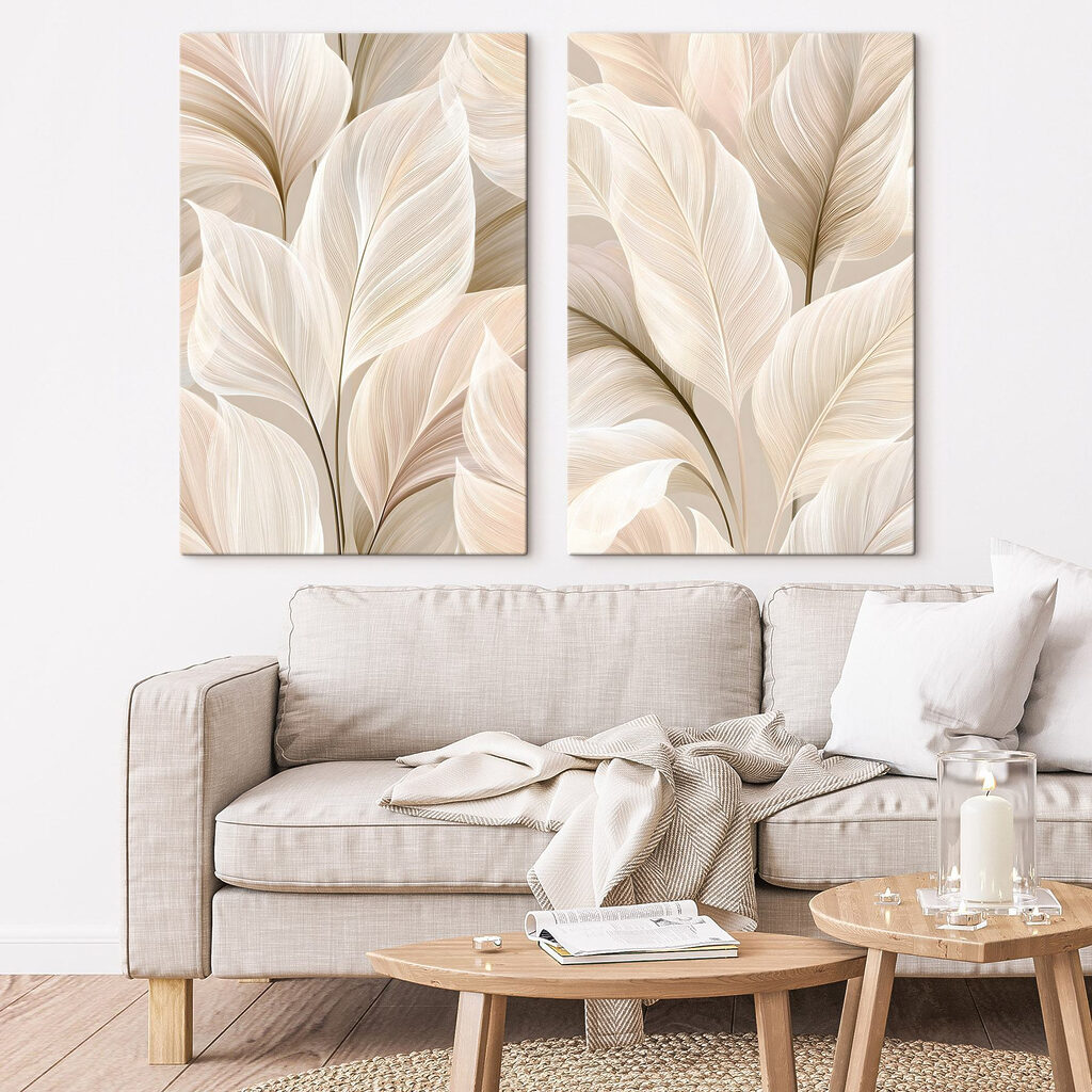 Fijne blaadjes in zachte tinten — interieur 1