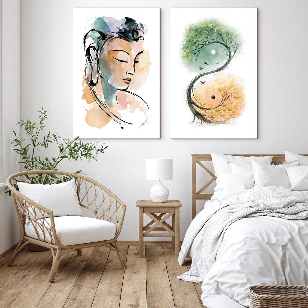 Tekening van een vrouw en een boom — interieur 2