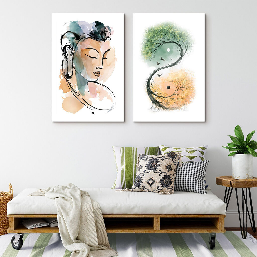 Tekening van een vrouw en een boom — interieur 1