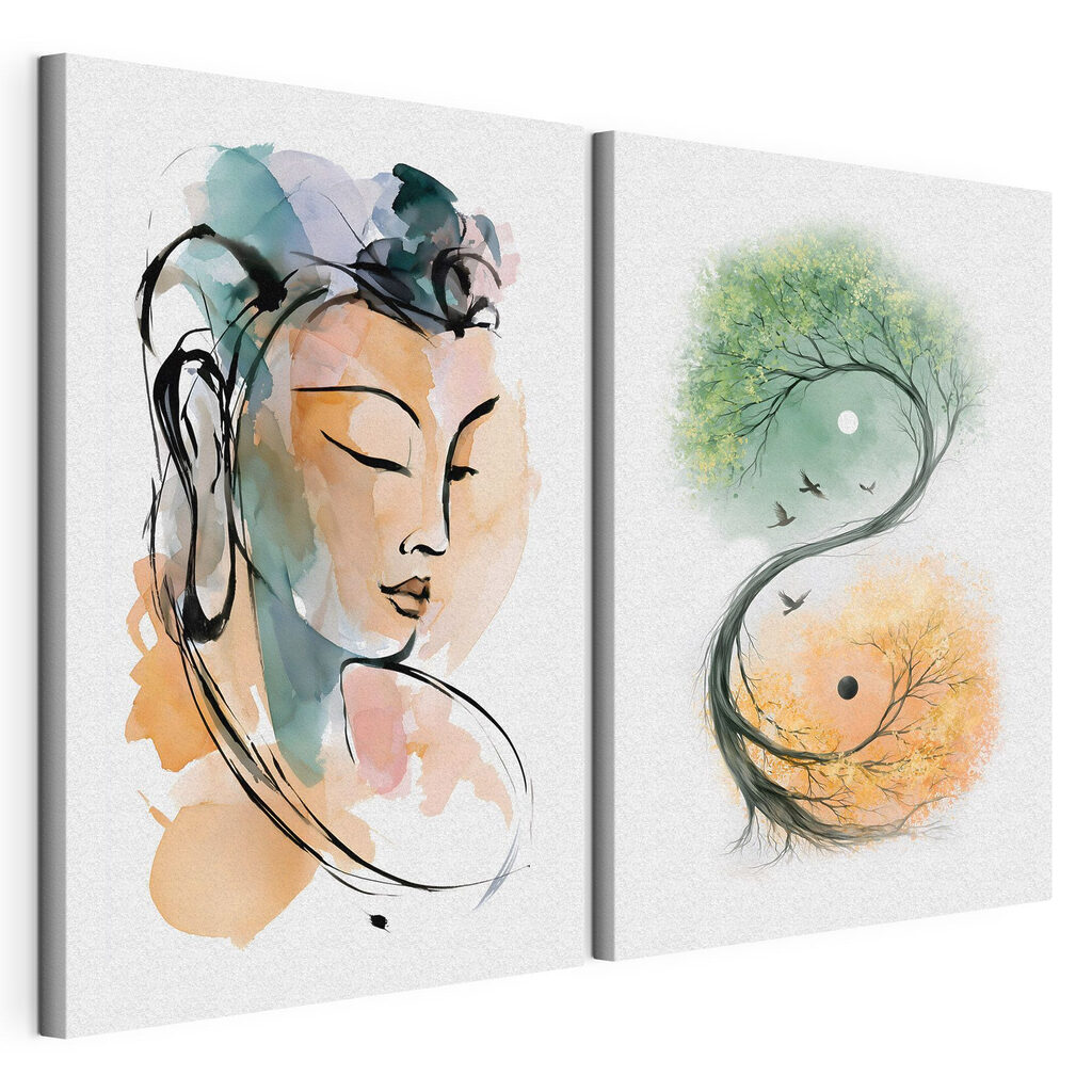 Tekening van een vrouw en een boom — productweergave