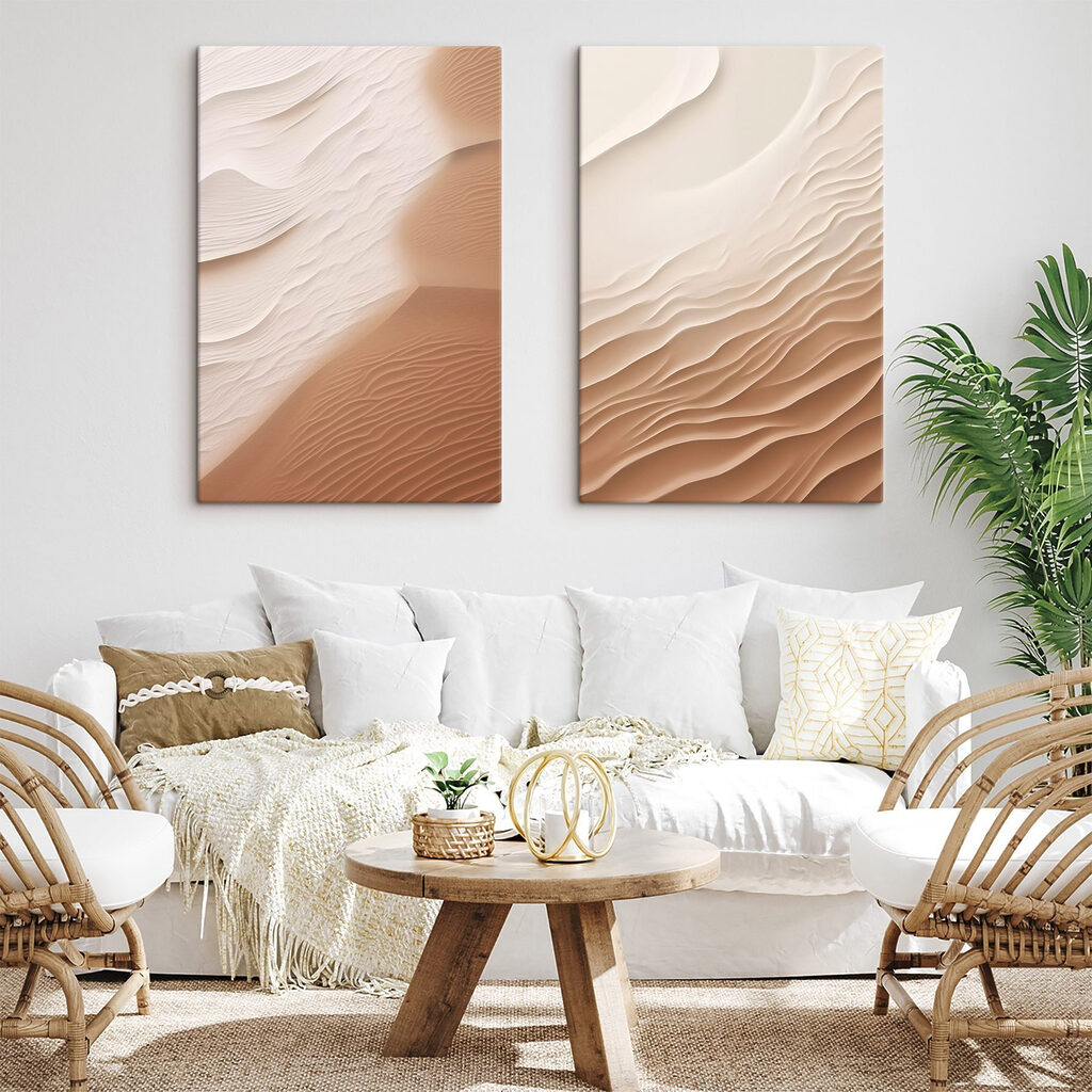 Zachte golven in warme tinten in een interieur