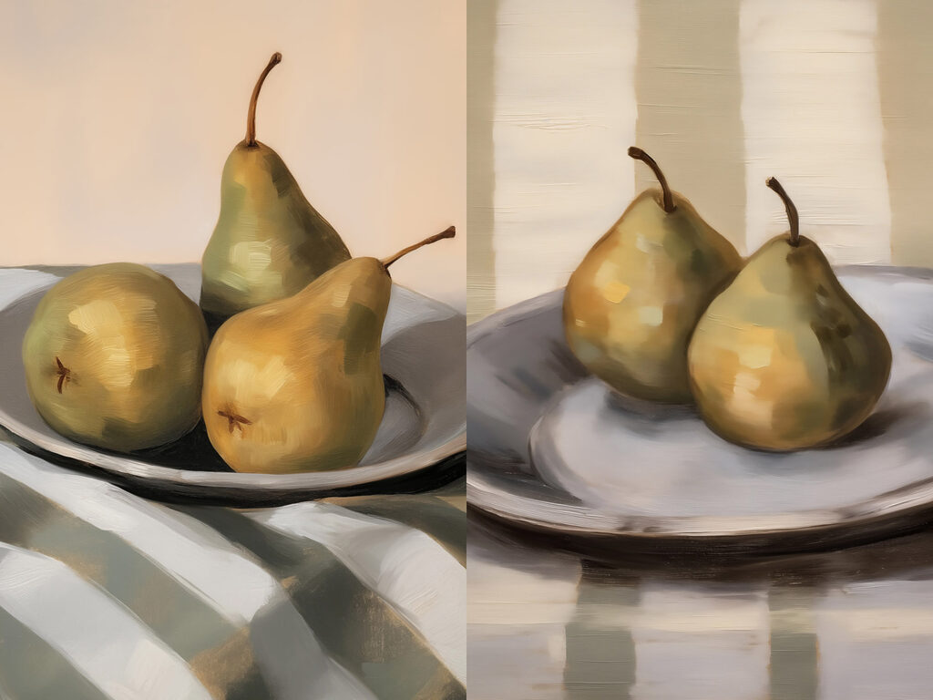 Peren op een bord — volledig ontwerp