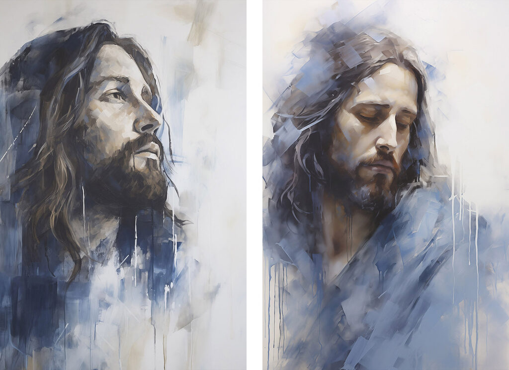 Man in blauwe nevel — volledig ontwerp