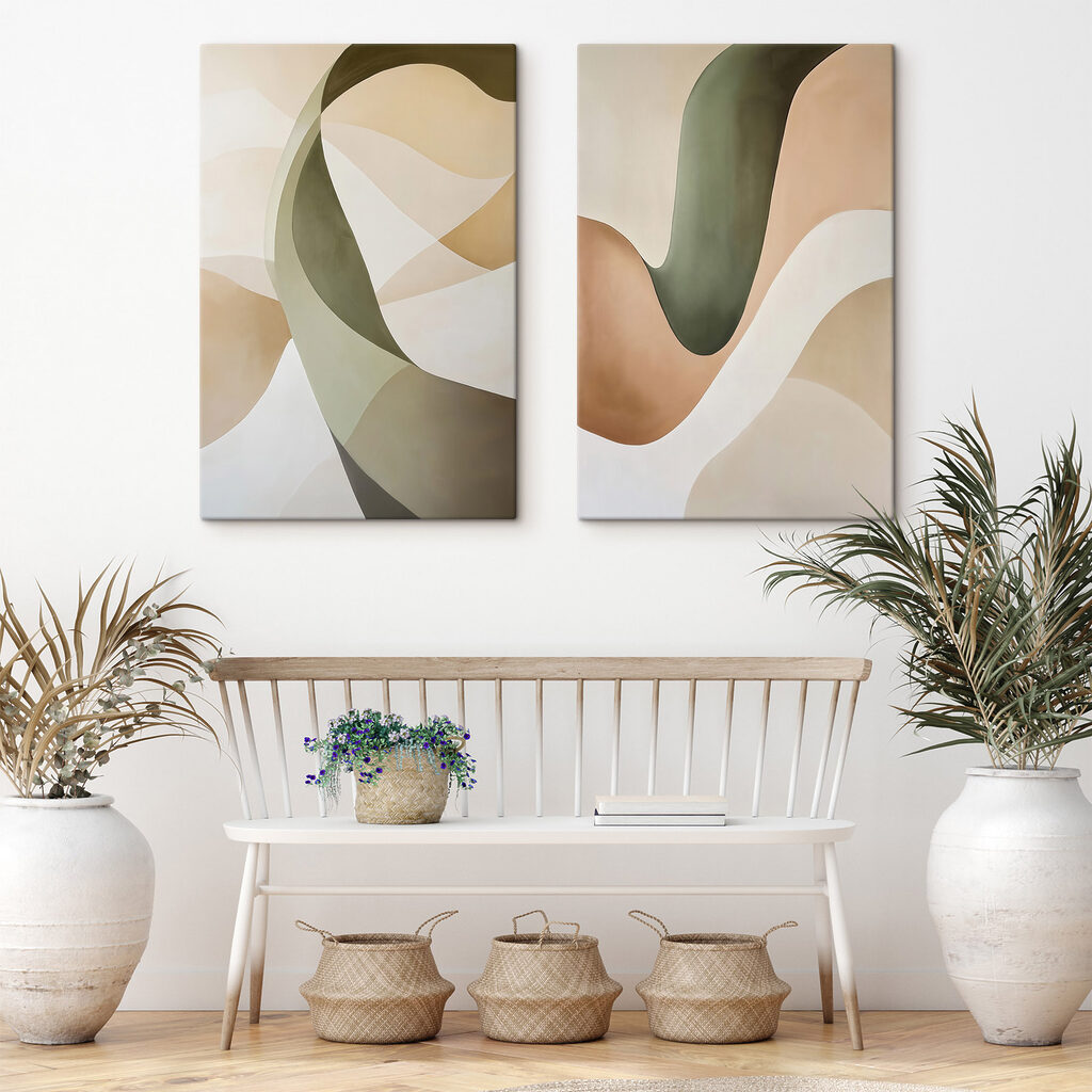 Golvende vlakken in olijfgroen — interieur 2