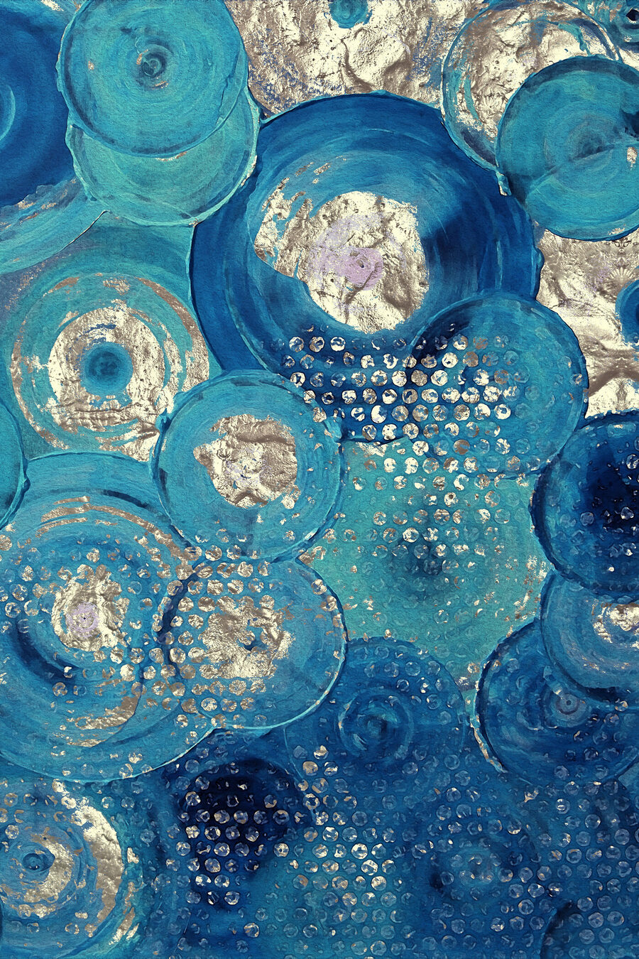 Blauwe cirkels vol glans — volledig ontwerp