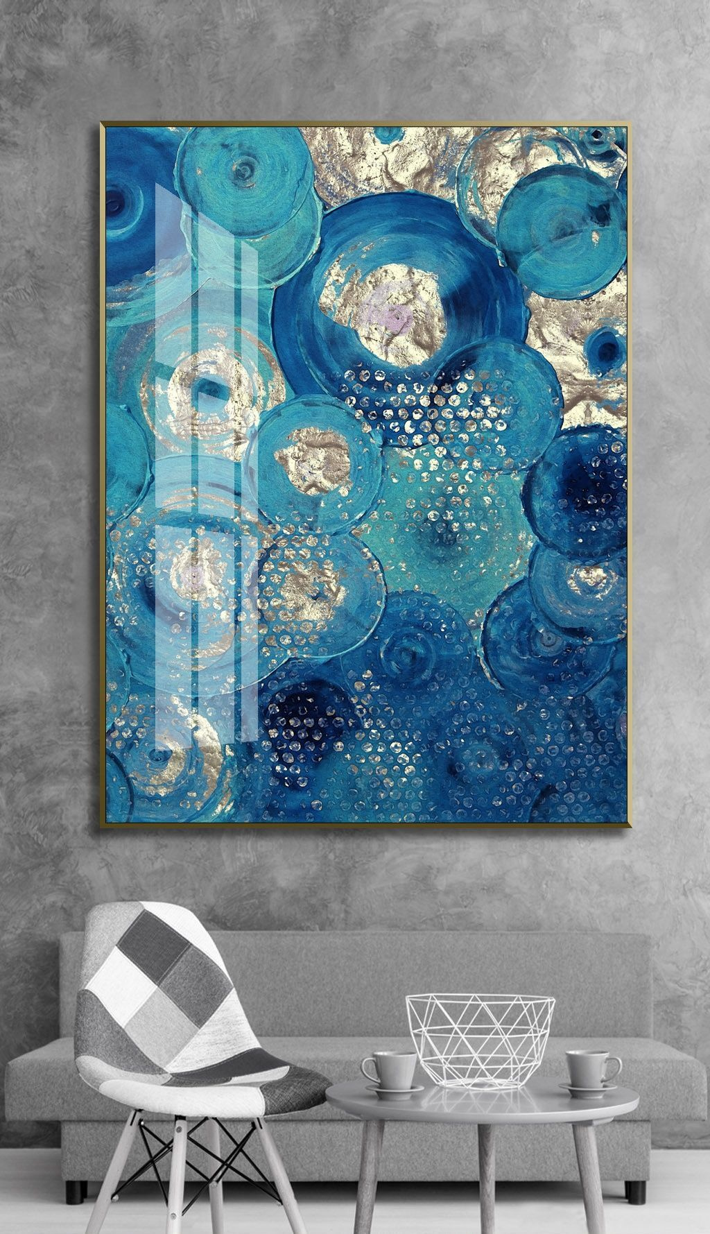 Blauwe cirkels vol glans — interieur 2