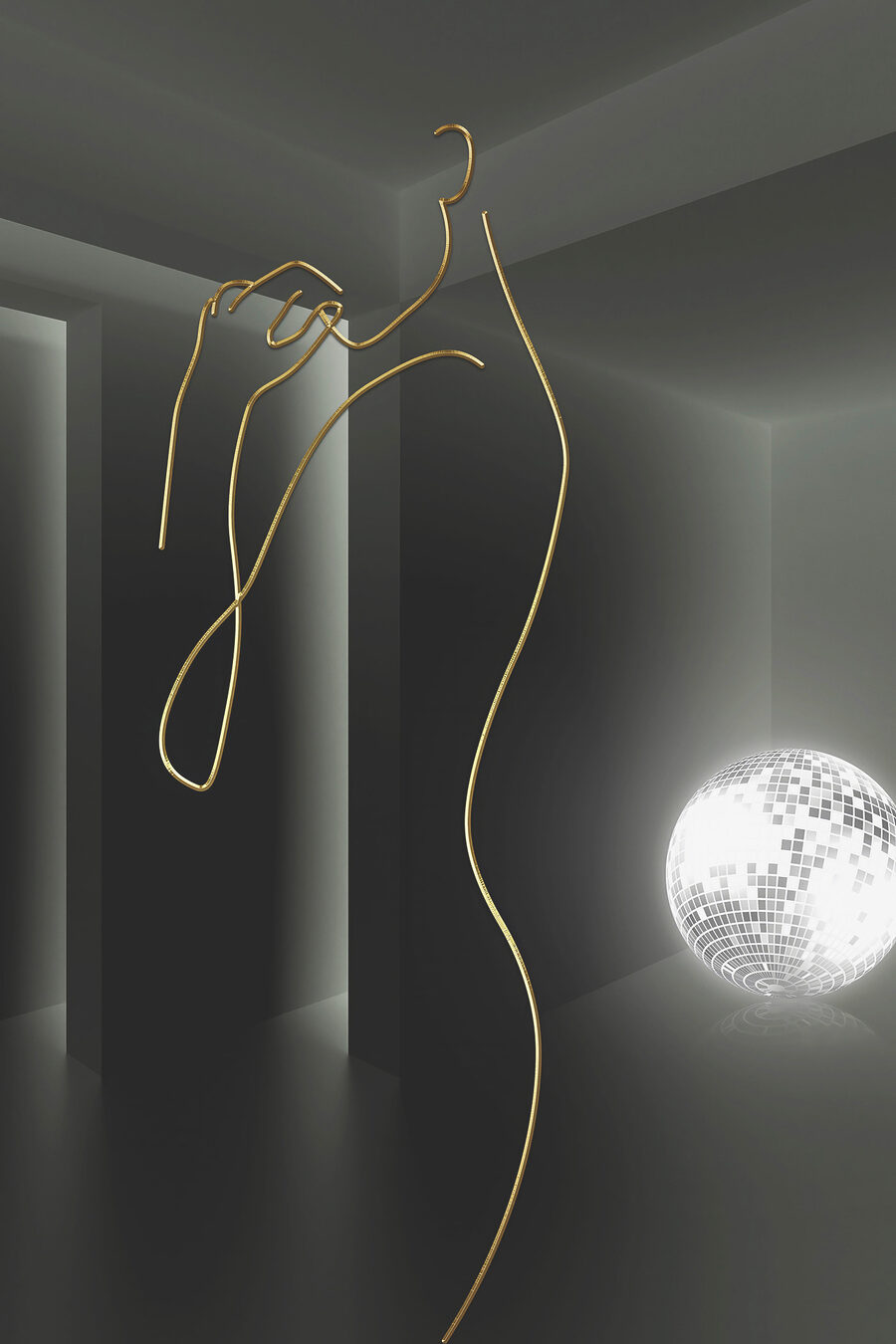 Een silhouet van lichtlijnen — volledig ontwerp