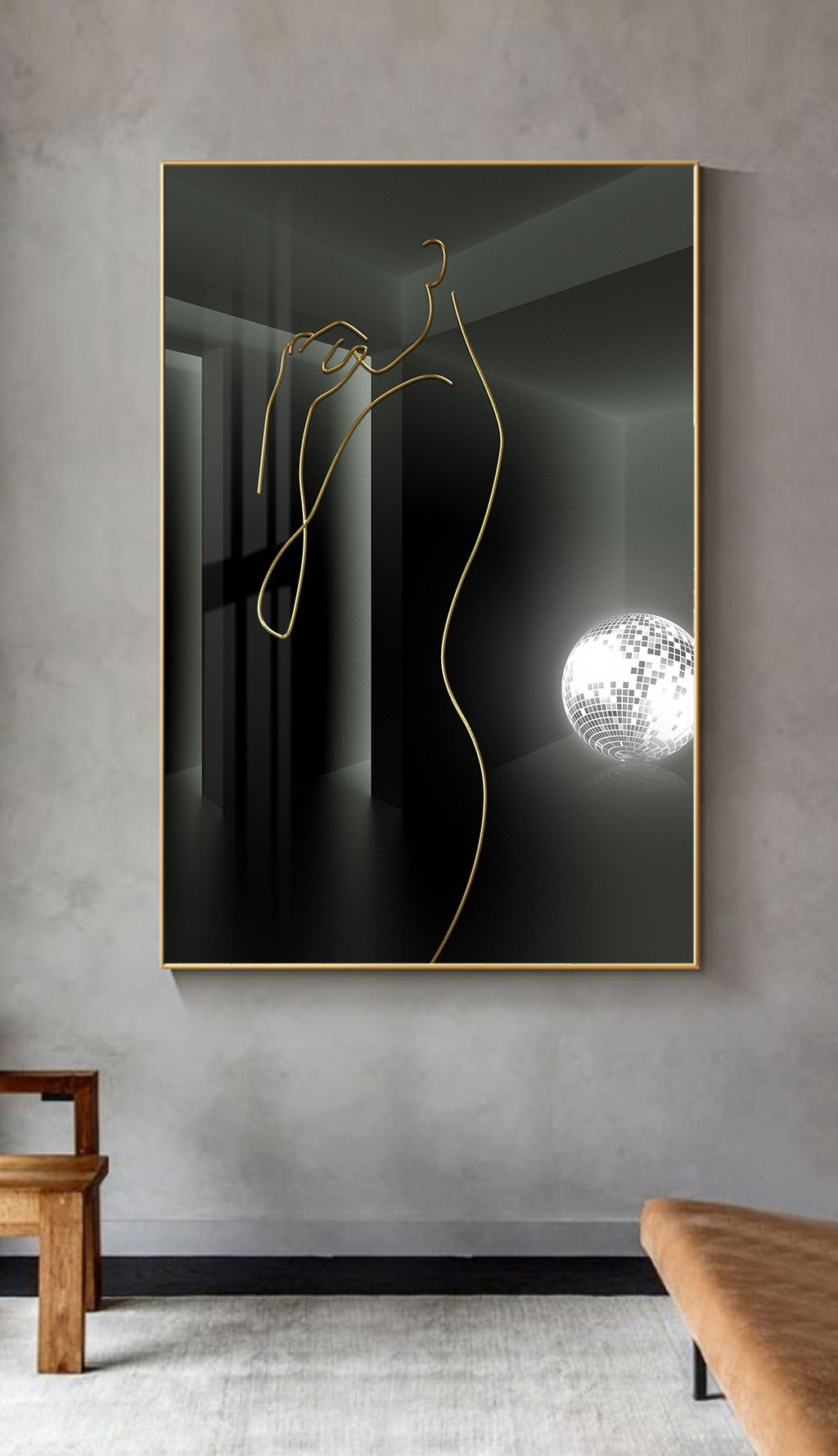 Een silhouet van lichtlijnen — interieur 2