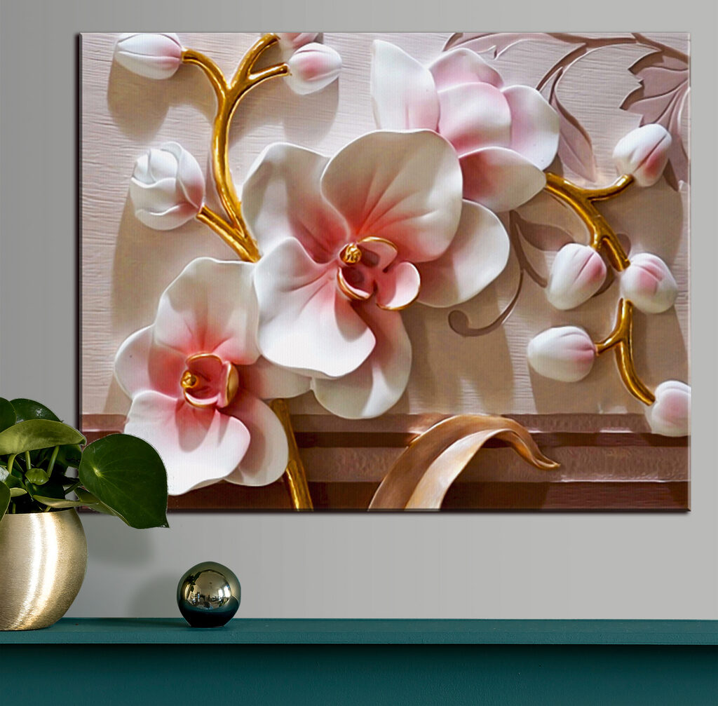 Orchideeën in roze licht — interieur 1