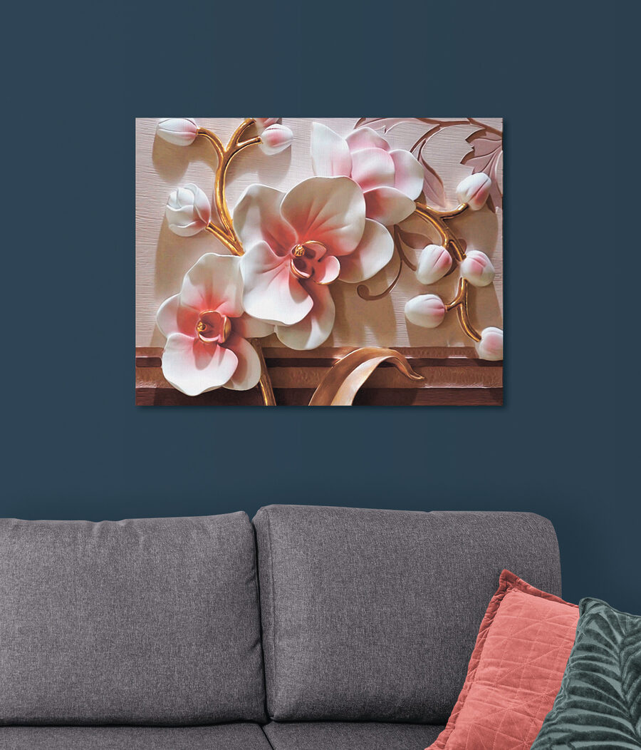 Orchideeën in roze licht — interieur 3