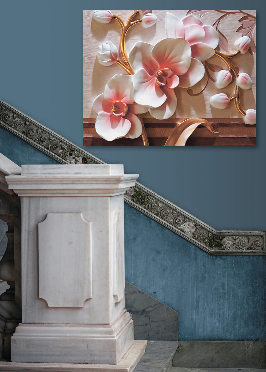 Orchideeën in roze licht — interieur 4