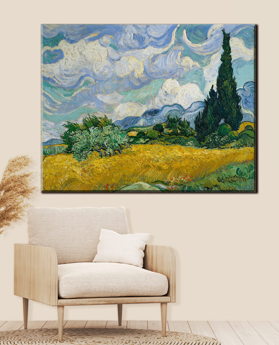 Cipressen onder draaiende wolken — interieur 1