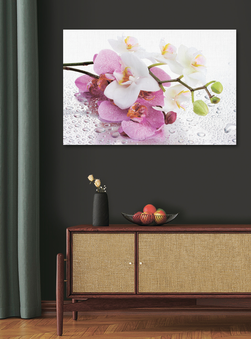 Orchideeën met dauwdruppels — interieur 2