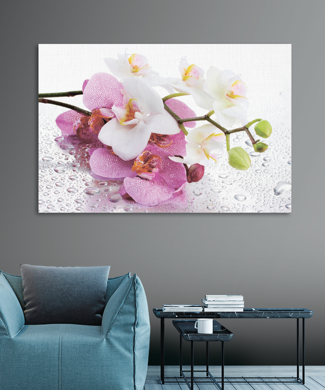 Orchideeën met dauwdruppels — interieur 3