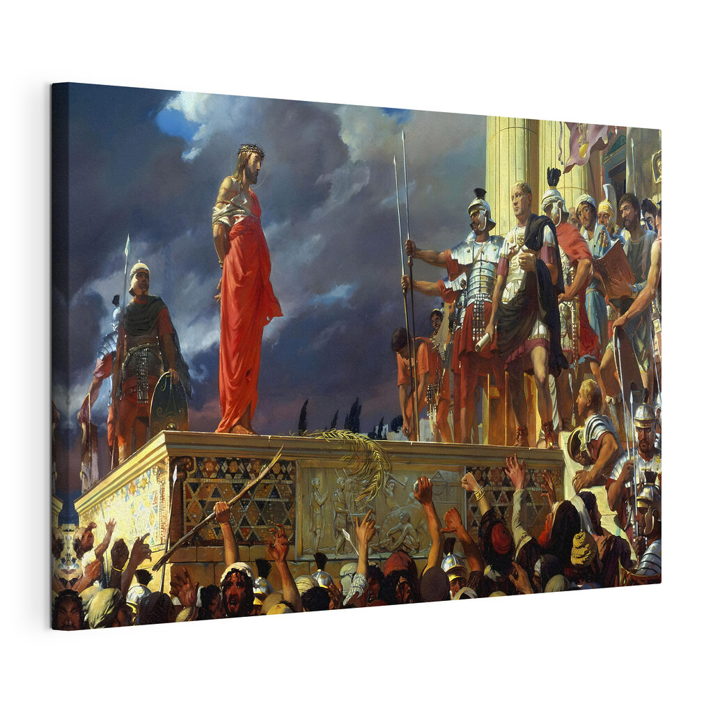 Voor de menigte, gespannen canvas met doorlopende rand