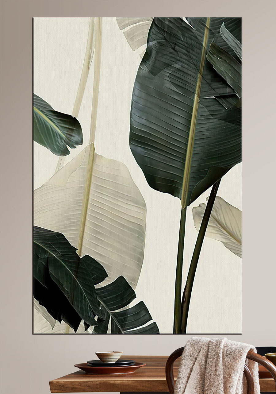 Bananenblad in zacht contrast — interieur 1
