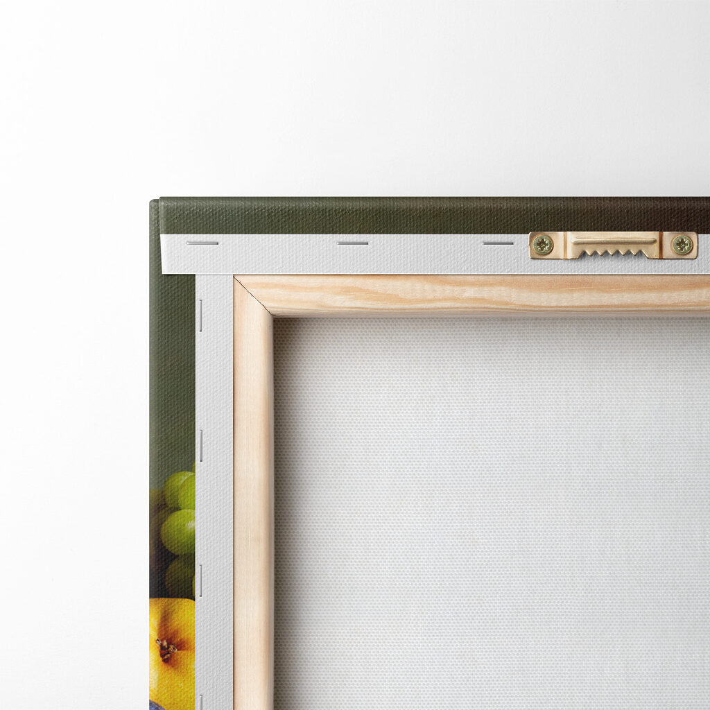 Fruitmand op tafel — achterkant