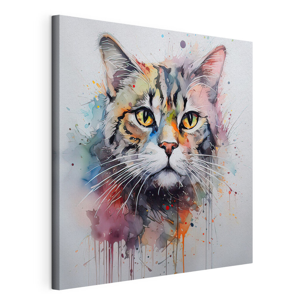Snorharen in kleur, gespannen canvas met doorlopende rand