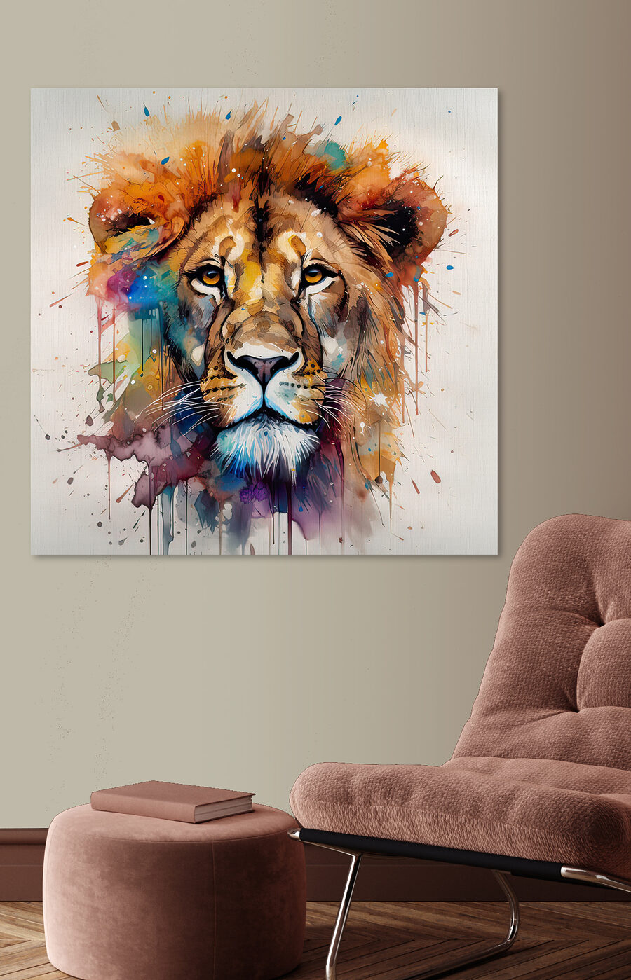 Leeuw met kleurrijke manen — interieur 5