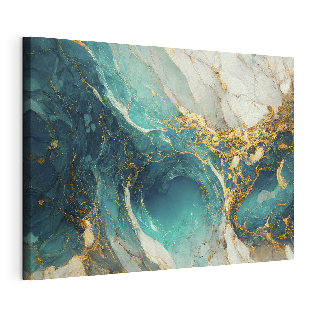 Turquoise stroom met goud — productweergave