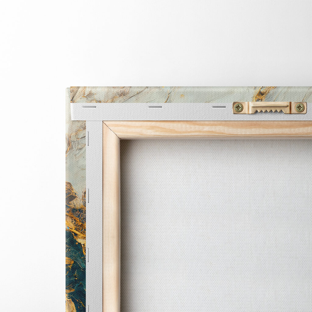 Turquoise stroom met goud — achterkant