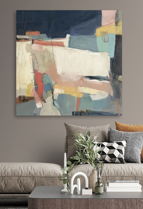 Losse blokken, zachte kleuren — interieur 1