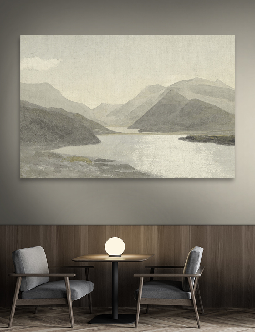 Een meer tussen nevelbergen — interieur 1