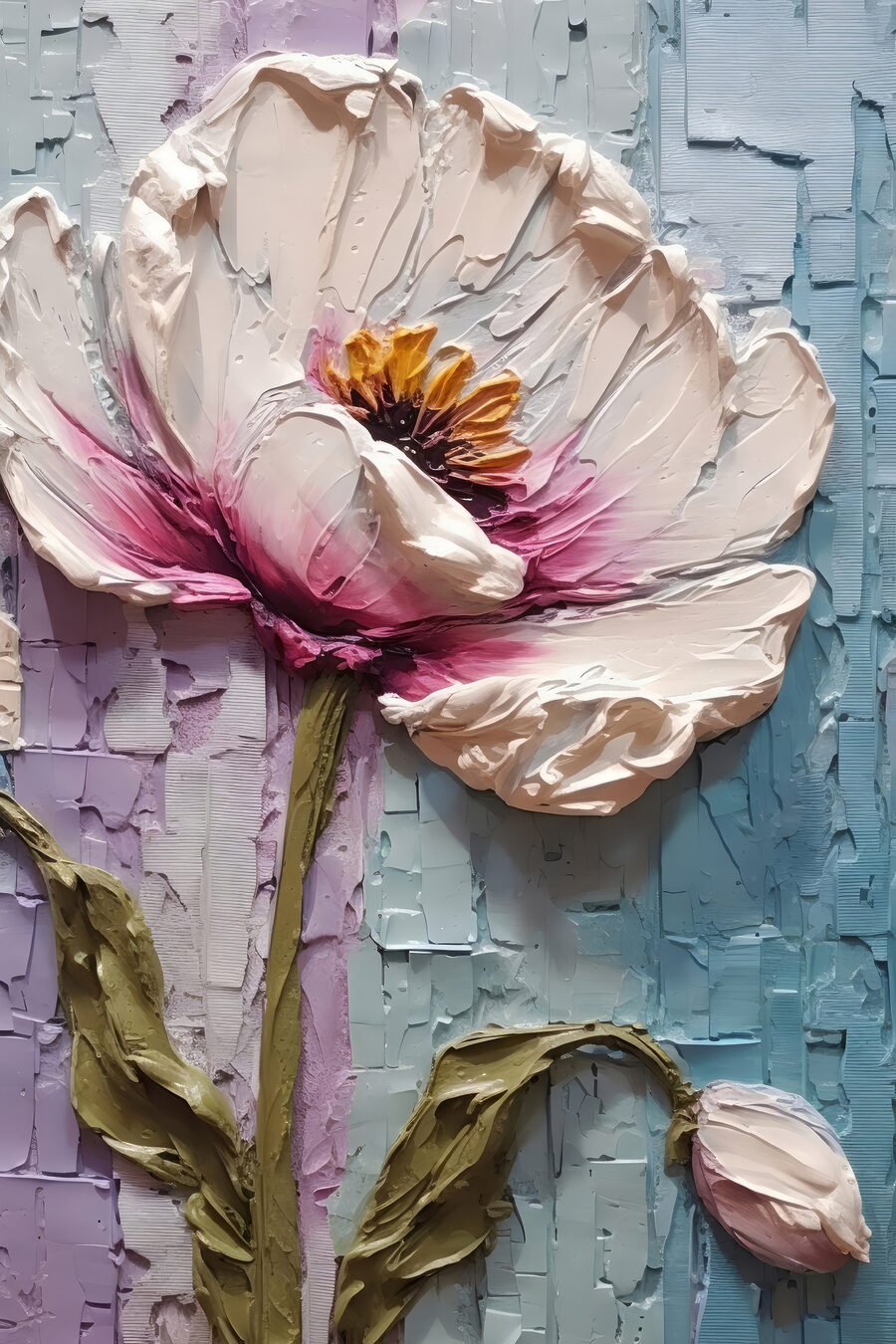 Een bloem uit penseelstreken — volledig ontwerp