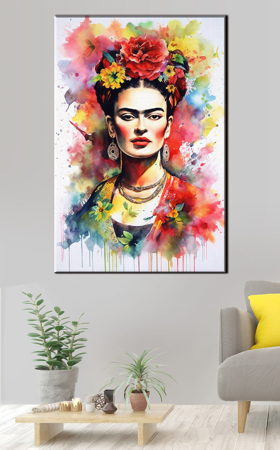 Portret in bloemrijke aquarel — interieur 1