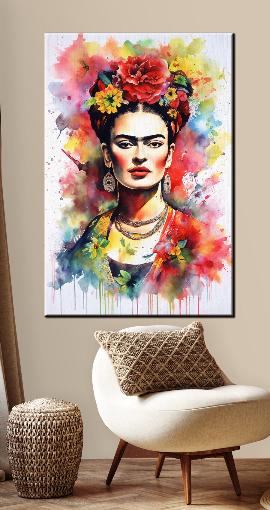 Portret in bloemrijke aquarel — interieur 2