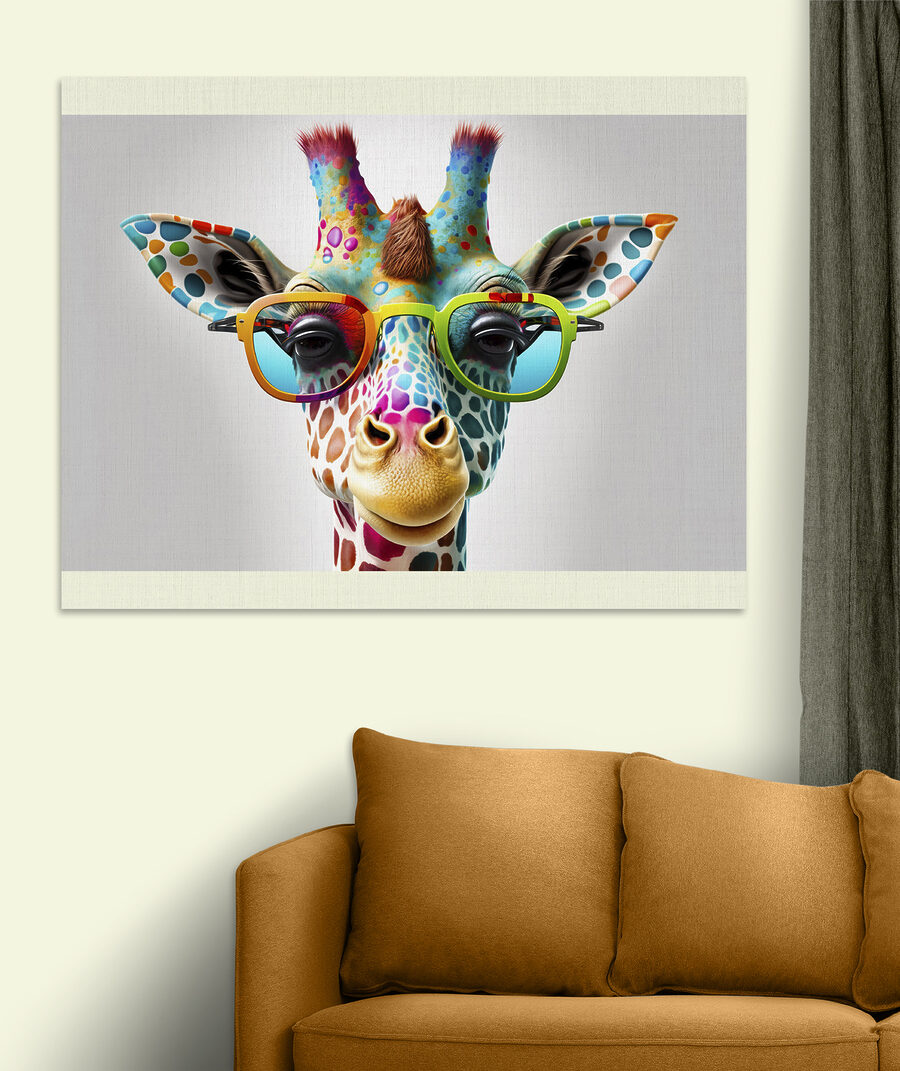 Een giraffe met zonnebril — interieur 1