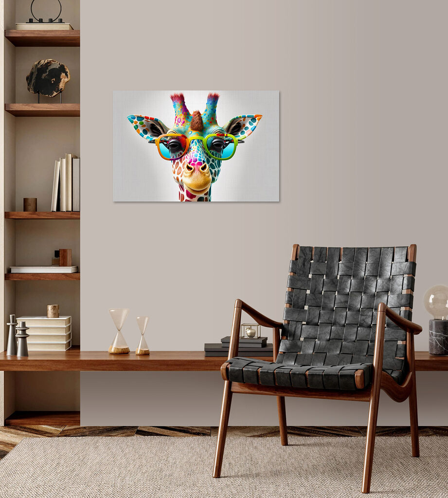 Een giraffe met zonnebril — interieur 2