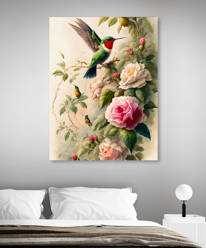 Kolibries bij de rozen — interieur 1