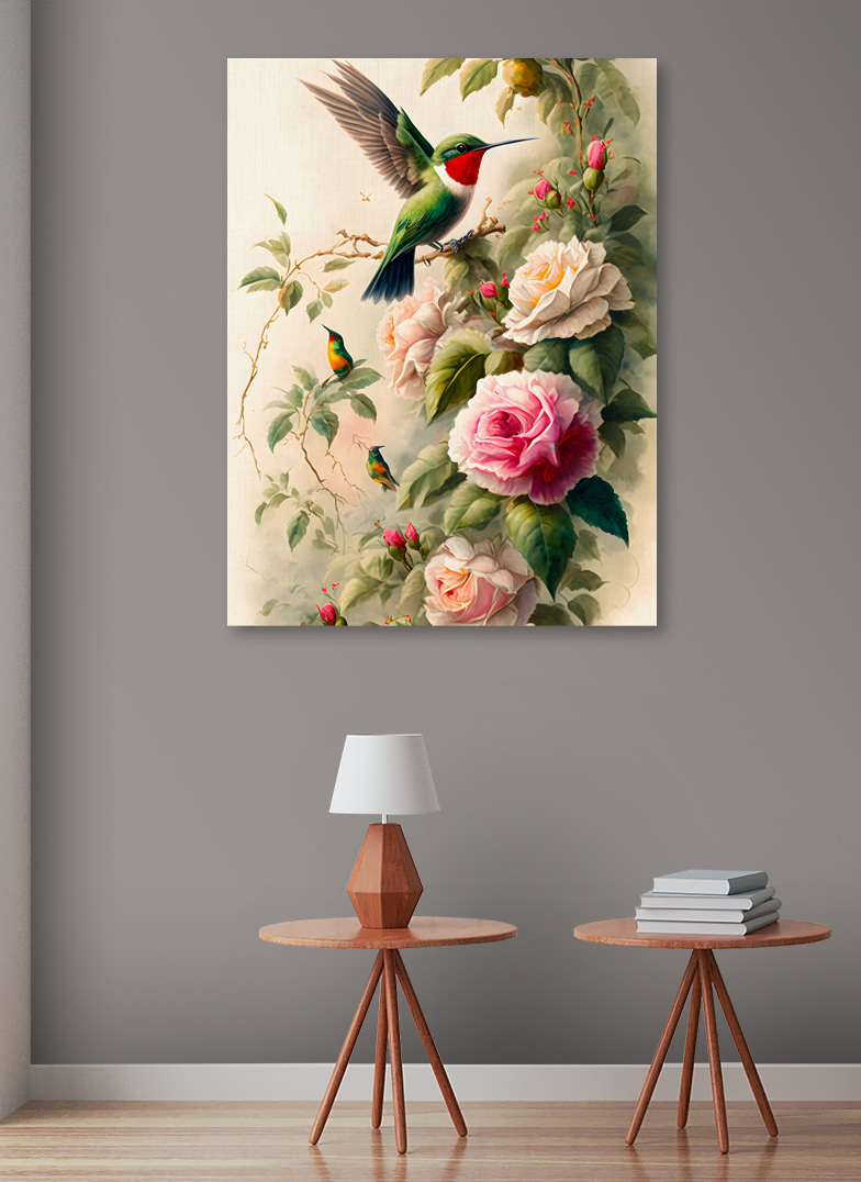 Kolibries bij de rozen — interieur 2