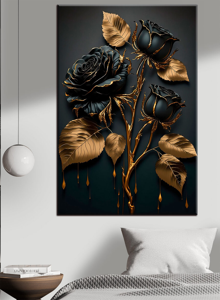 Zwarte rozen met goud — interieur 1