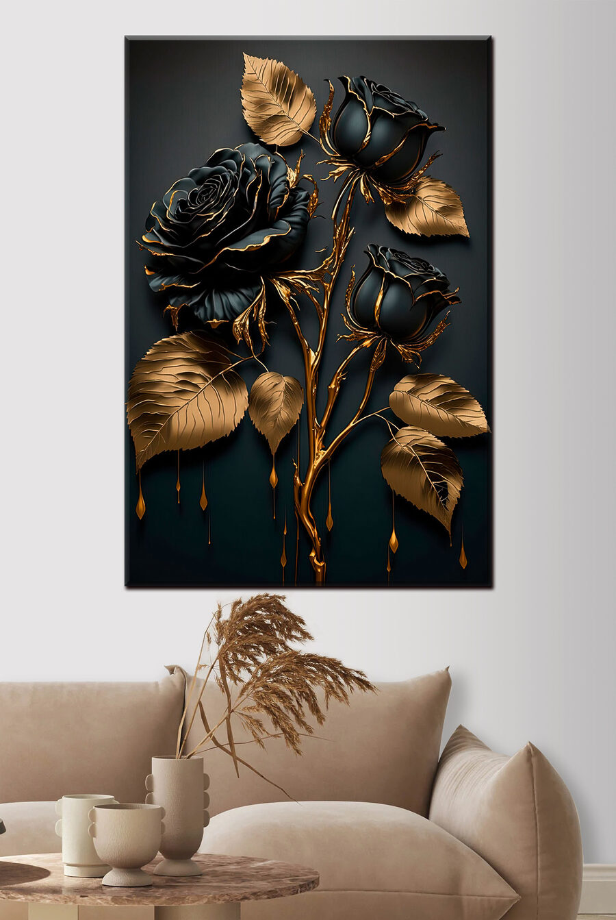 Zwarte rozen met goud — interieur 2