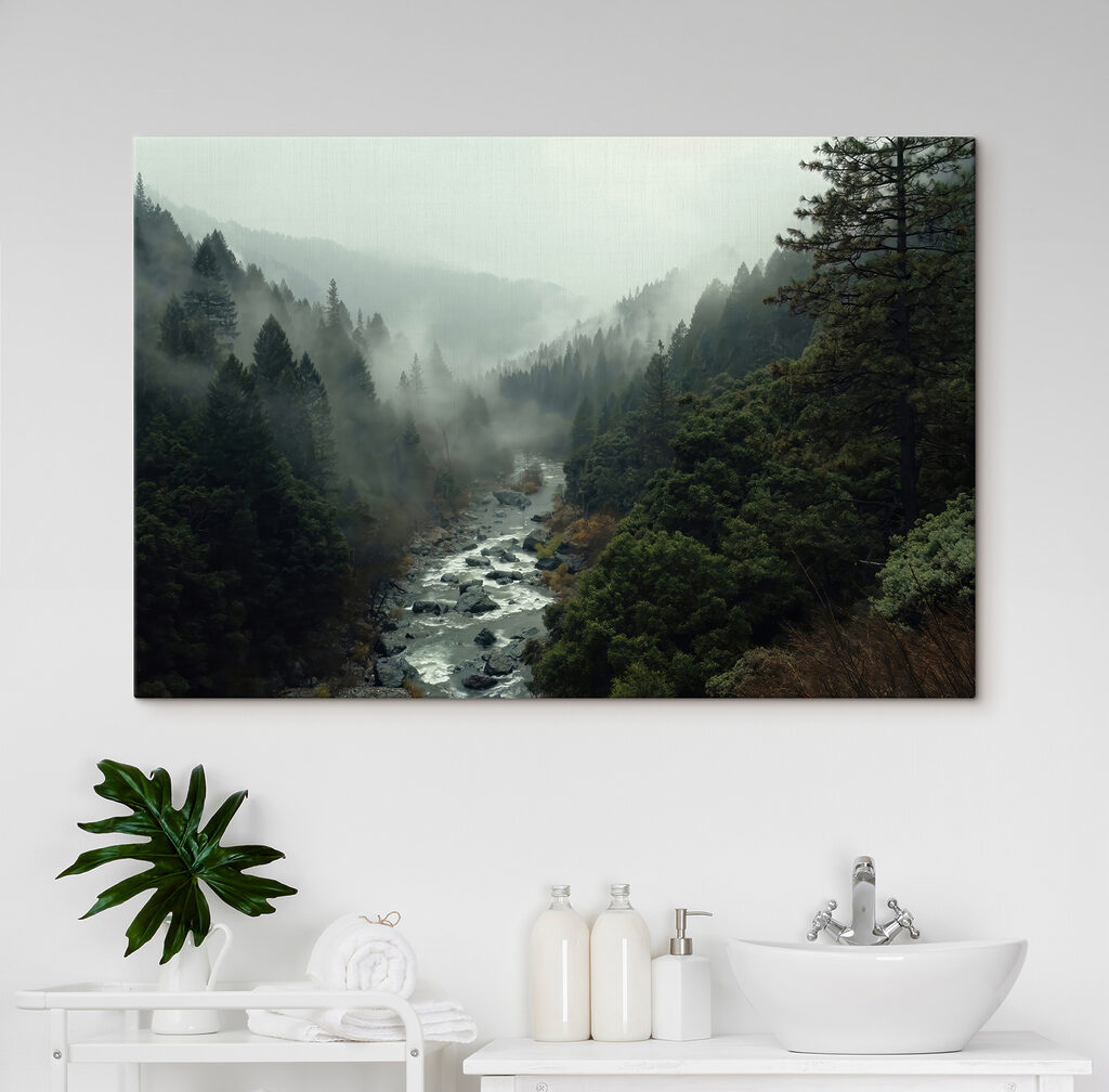 Rivier tussen beboste hellingen — interieur 4